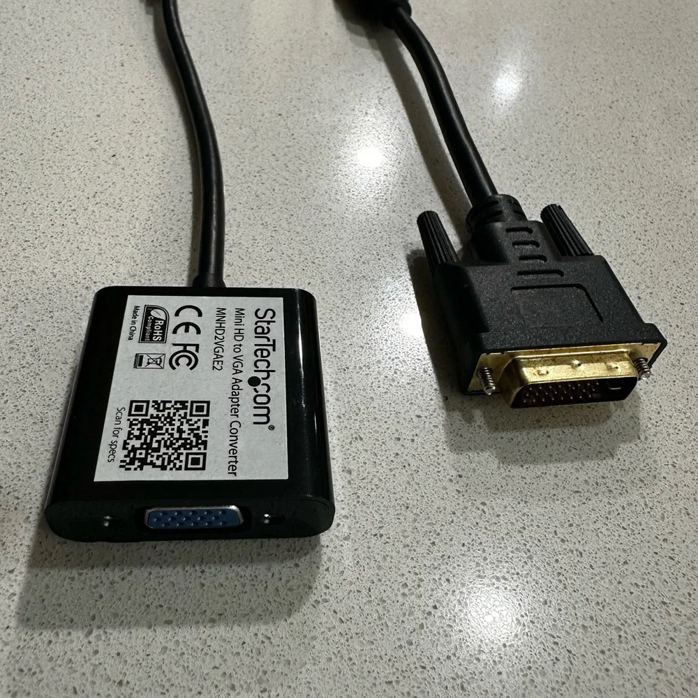 StarTech.com Mini HDMI to VGA Adapter, set of 2 PC cable adapters.